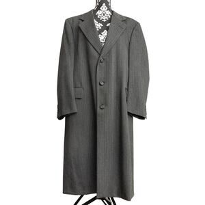 Quiet Luxury Grey Vintage 60s Herringbone Hart Schaffner Marx Wool Overcoat